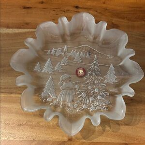 Original Waltherglas Mikasa Glass Christmas Platter